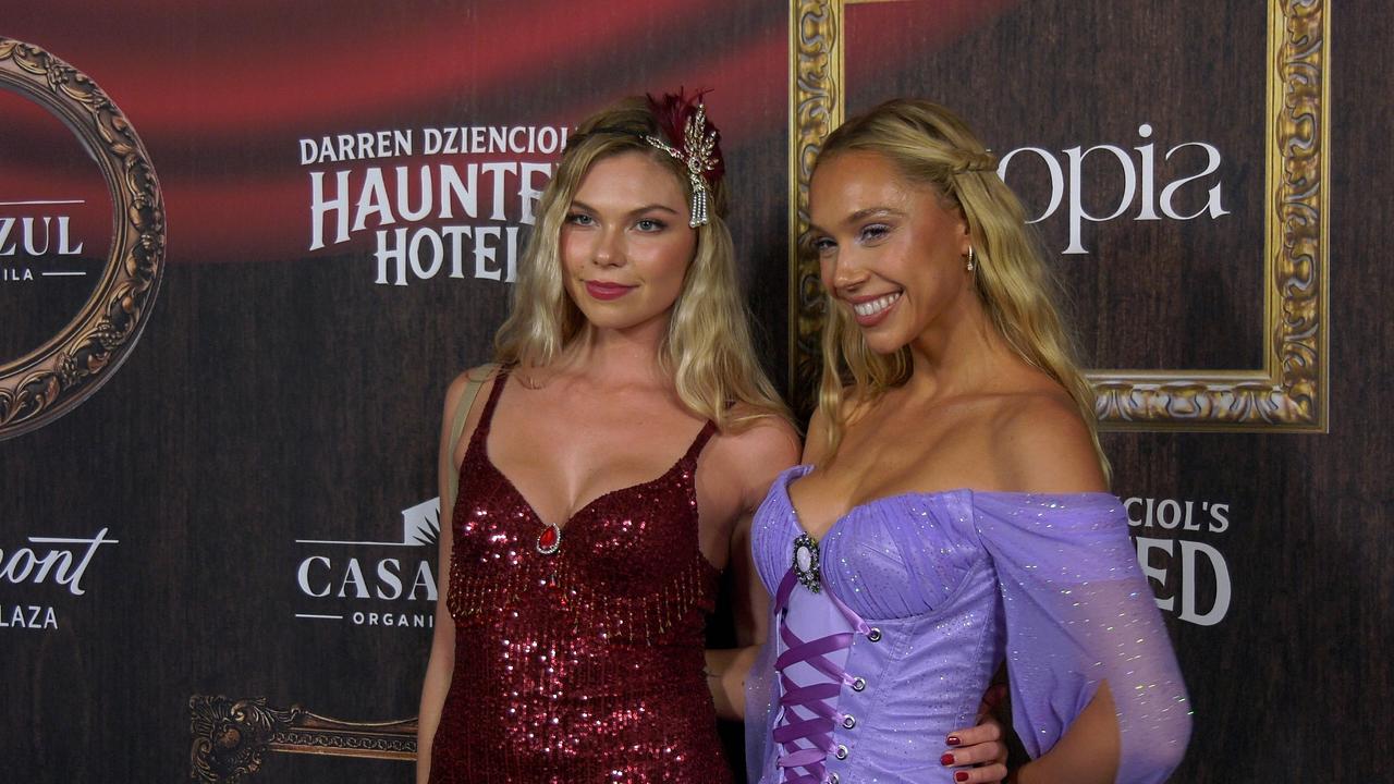 Jordyn Denning and Alexis Ren attend 'Darren Dzienciol’s Haunted Hotel' red carpet