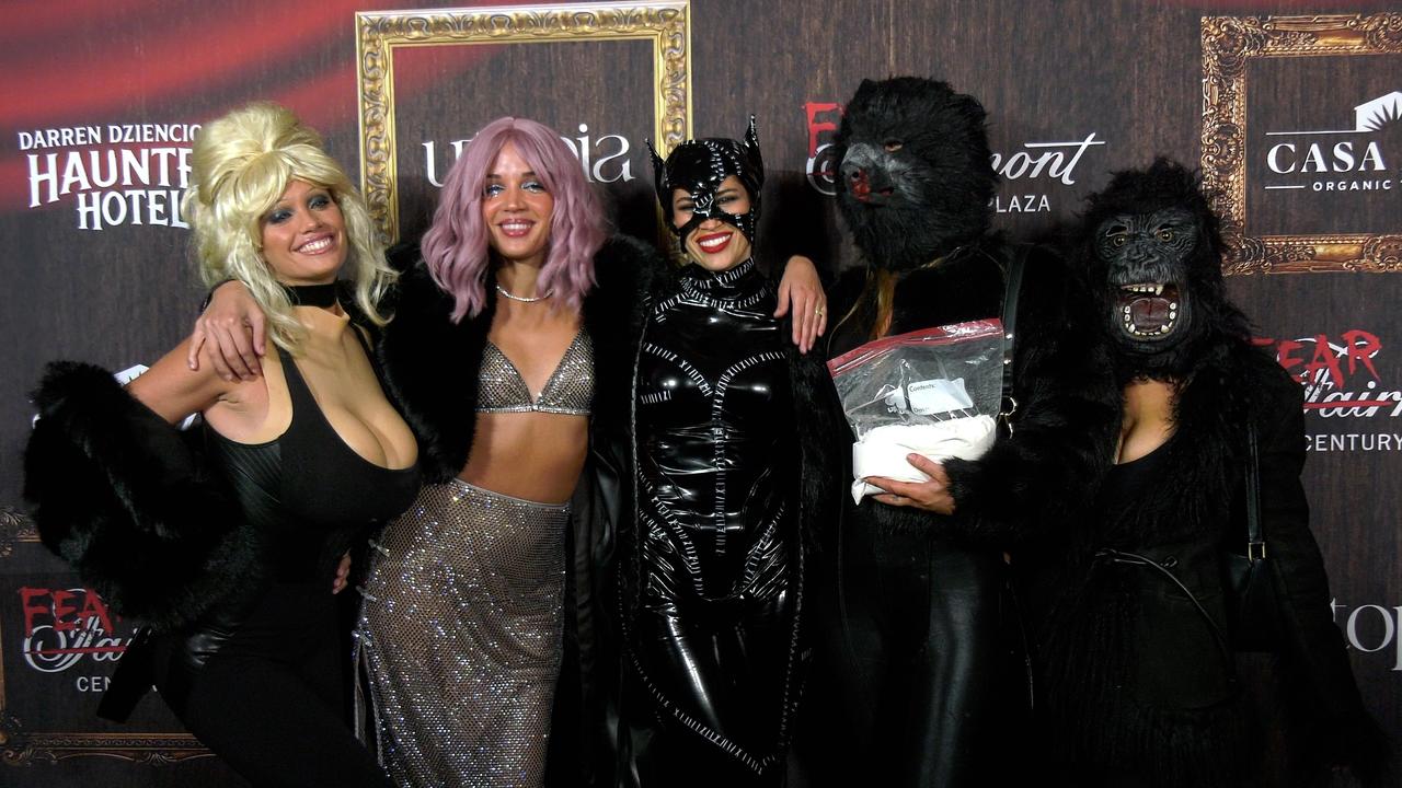 Sara Sampaio, Georgie Flores, Juliana Herz attend 'Darren Dzienciol’s Haunted Hotel' red carpet