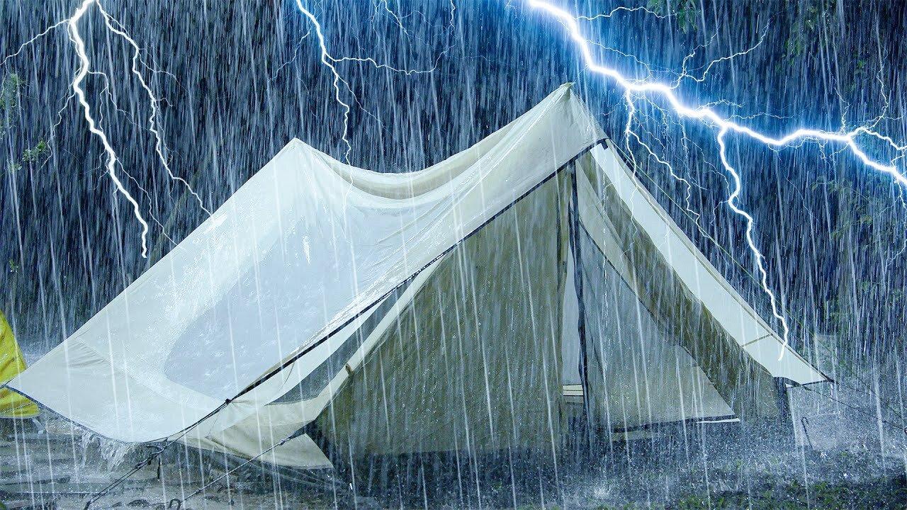 99% Instantly Deep Sleep with Thunderstorm Sounds | Natural Heavy Rain on Tent & Powerful Thunder