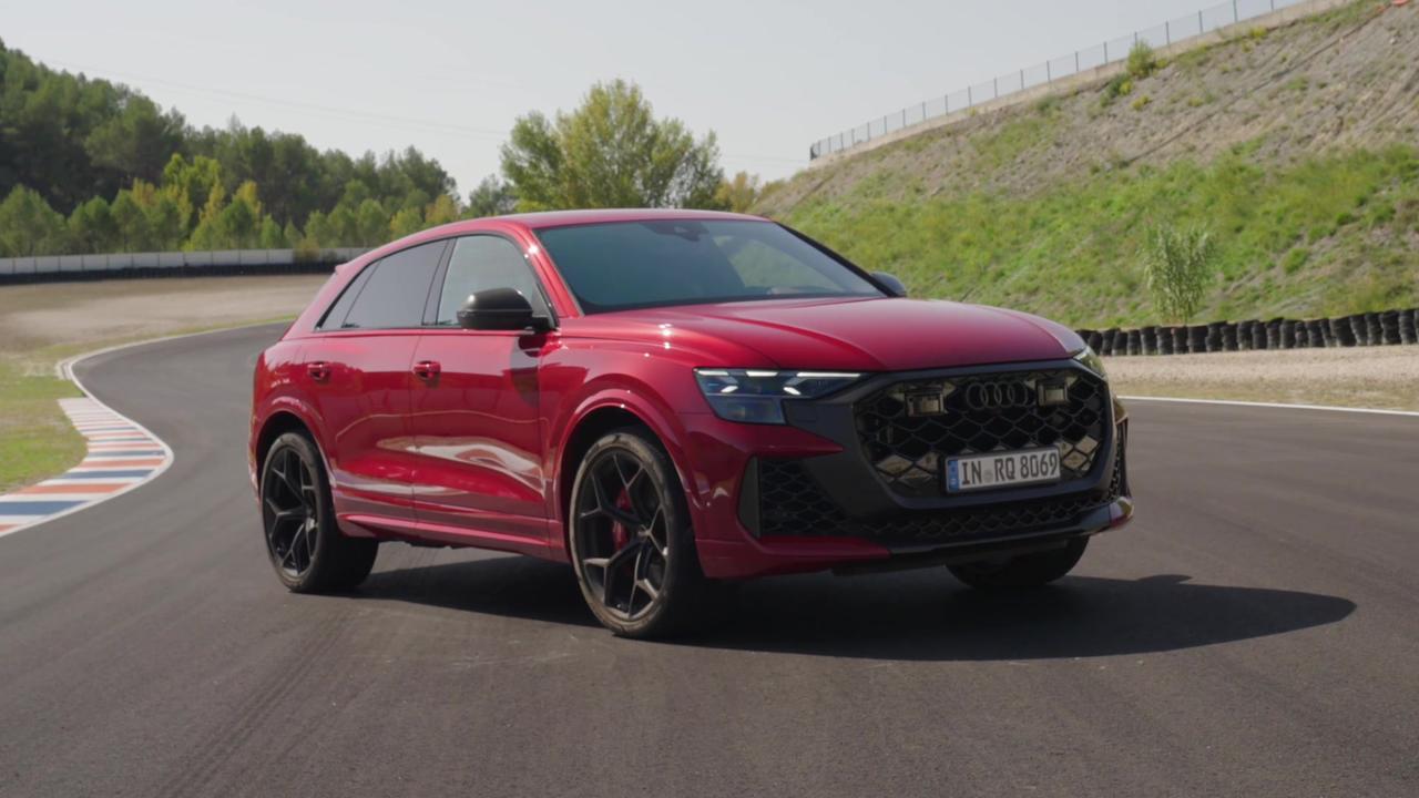 The new Audi RS Q8 SUV performance Design Preview in Chili red