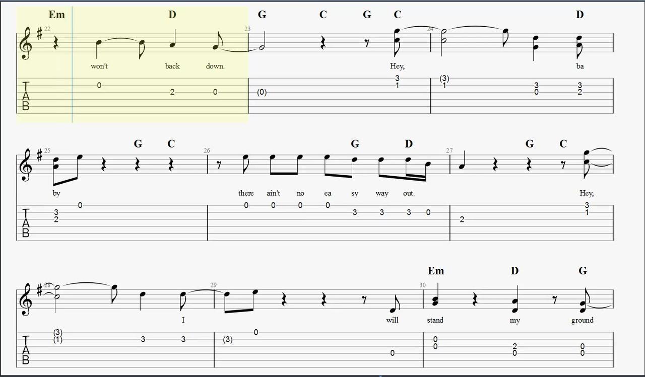 How to play I Won't Back Down