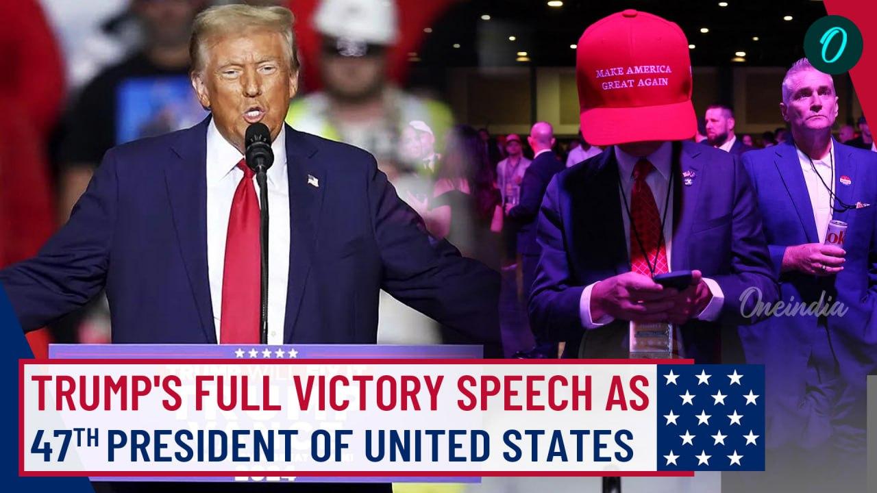 Trump's Historic Win Against Kamala Harris: Watch Full Speech as the 47th President of United States