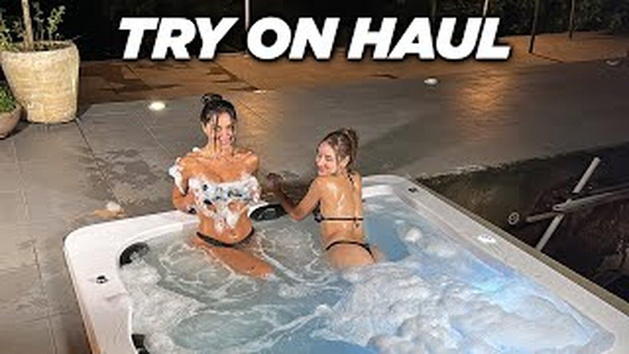 SPA DAY AND JACUZZI WITH - BIKINI TRY ON HAUL