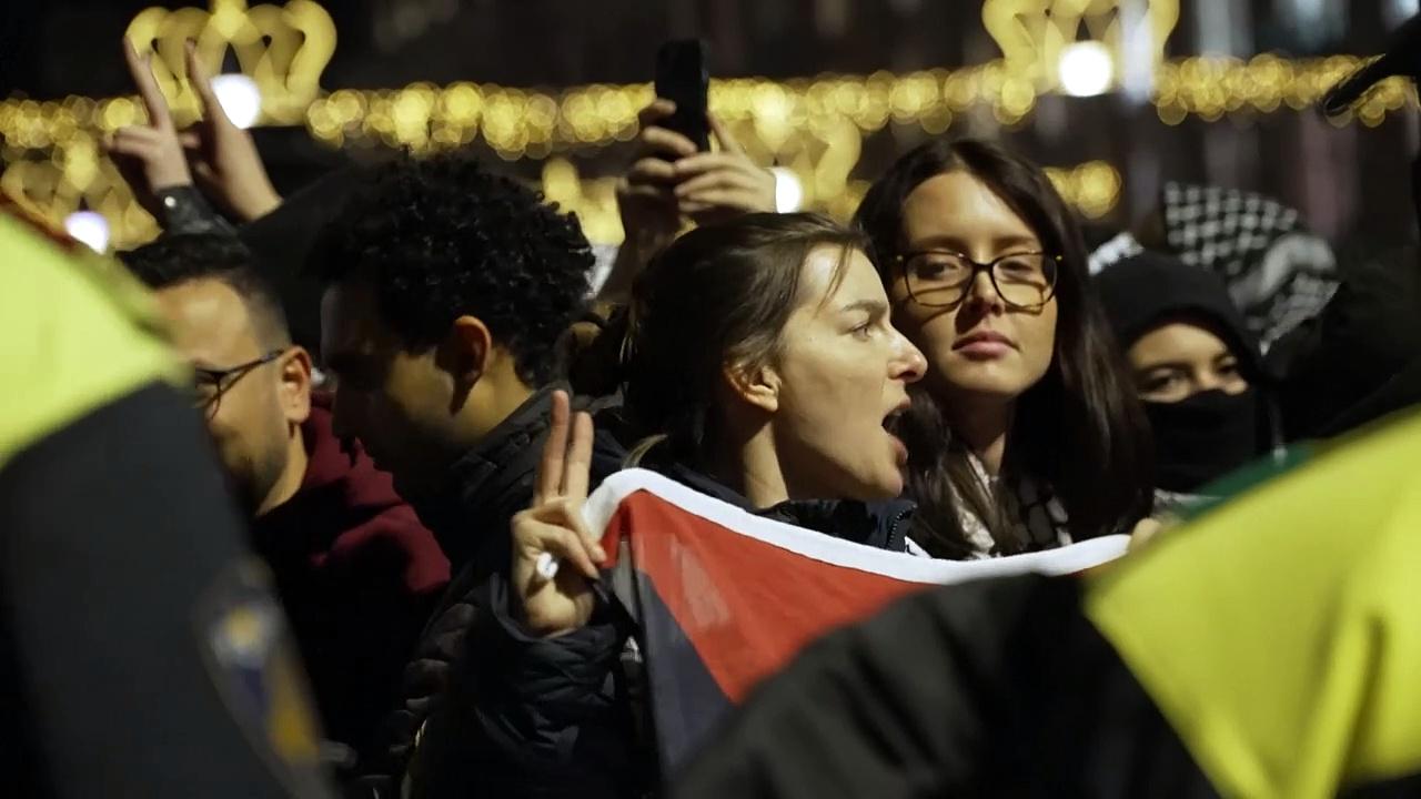 Dutch police detain pro-Palestinian protesters at banned demo