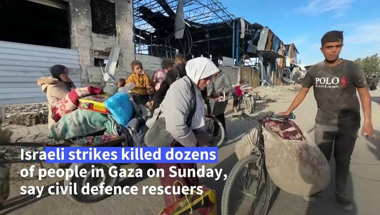 Gazans flee as dozens killed in Israeli strike on devastated north