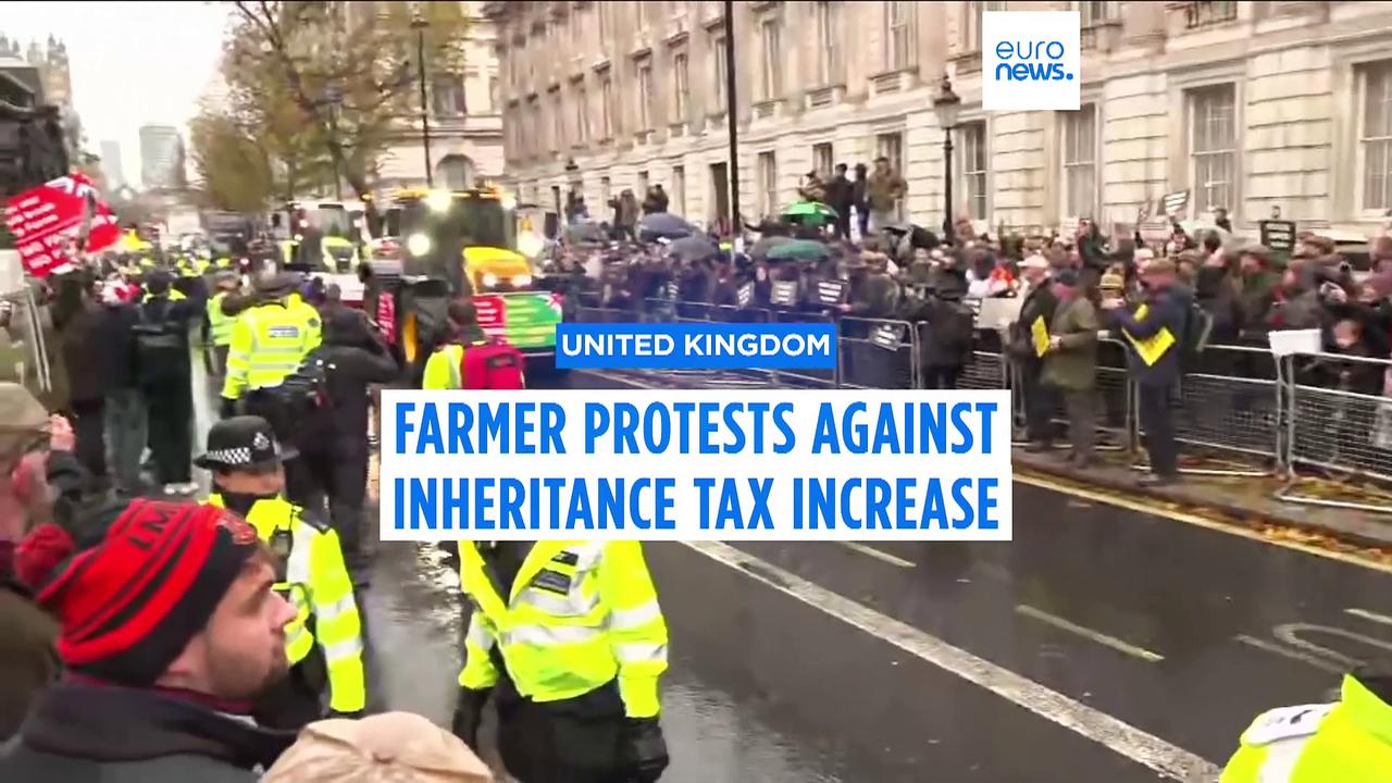 Thousands of UK farmers descend on Parliament to protest against inheritance tax hike