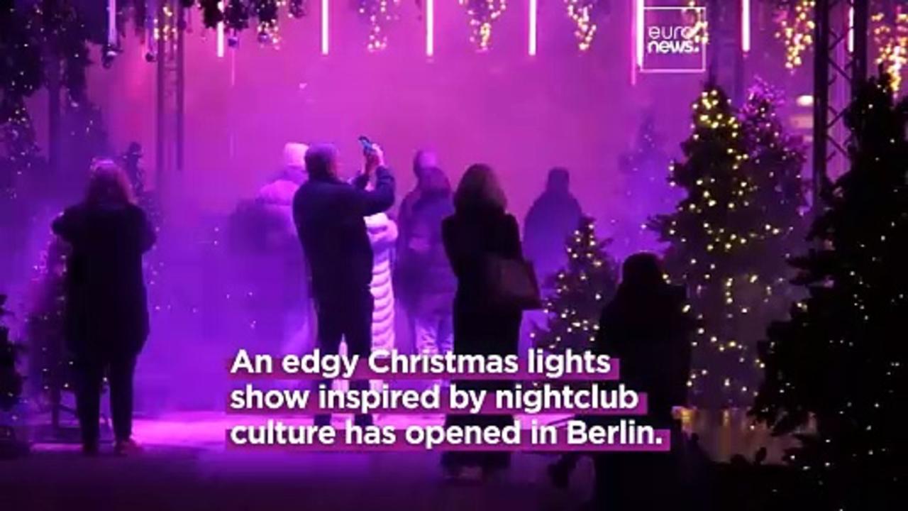 Tinsel, trees and techno beats: Christmas light show inspired by nightclub culture opens in Berlin