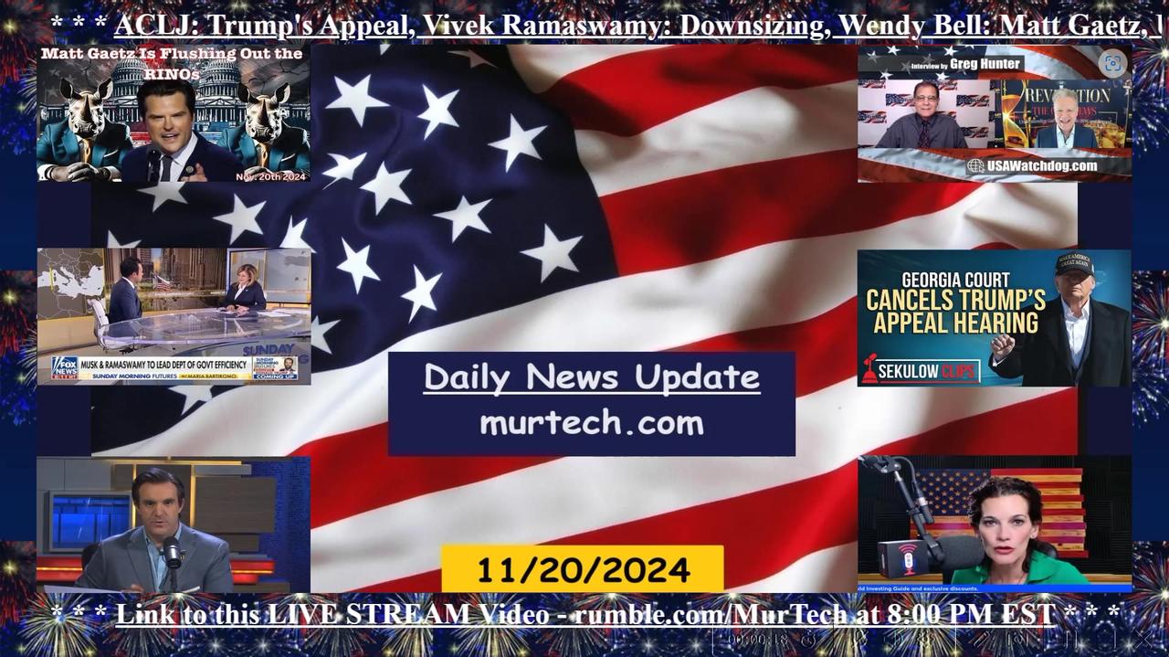 ACLJ: Trump's Appeal, Vivek Ramaswamy: Downsizing, Wendy Bell: Matt Gaetz, USA Watchdog w/Bo Polny | EP1388