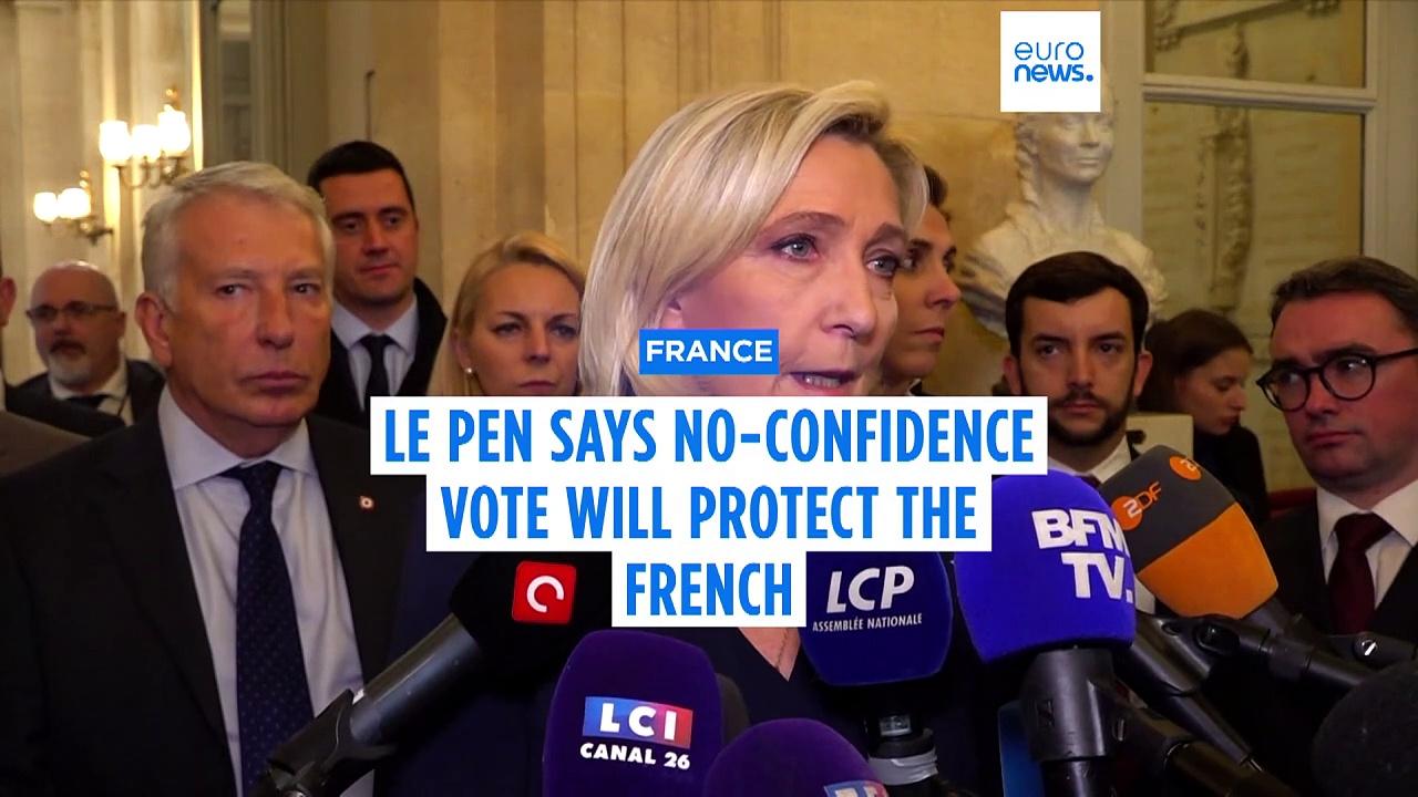 Le Pen says no-confidence vote will protect French public from 'dangerous' budget