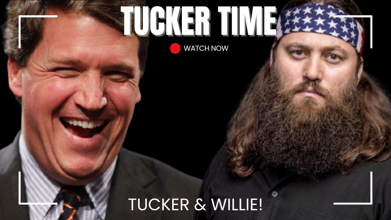 Tucker Carlson with Willie Robertson!