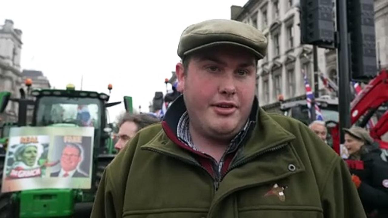 Hundreds of tractors join farmers’ protest in Westminster