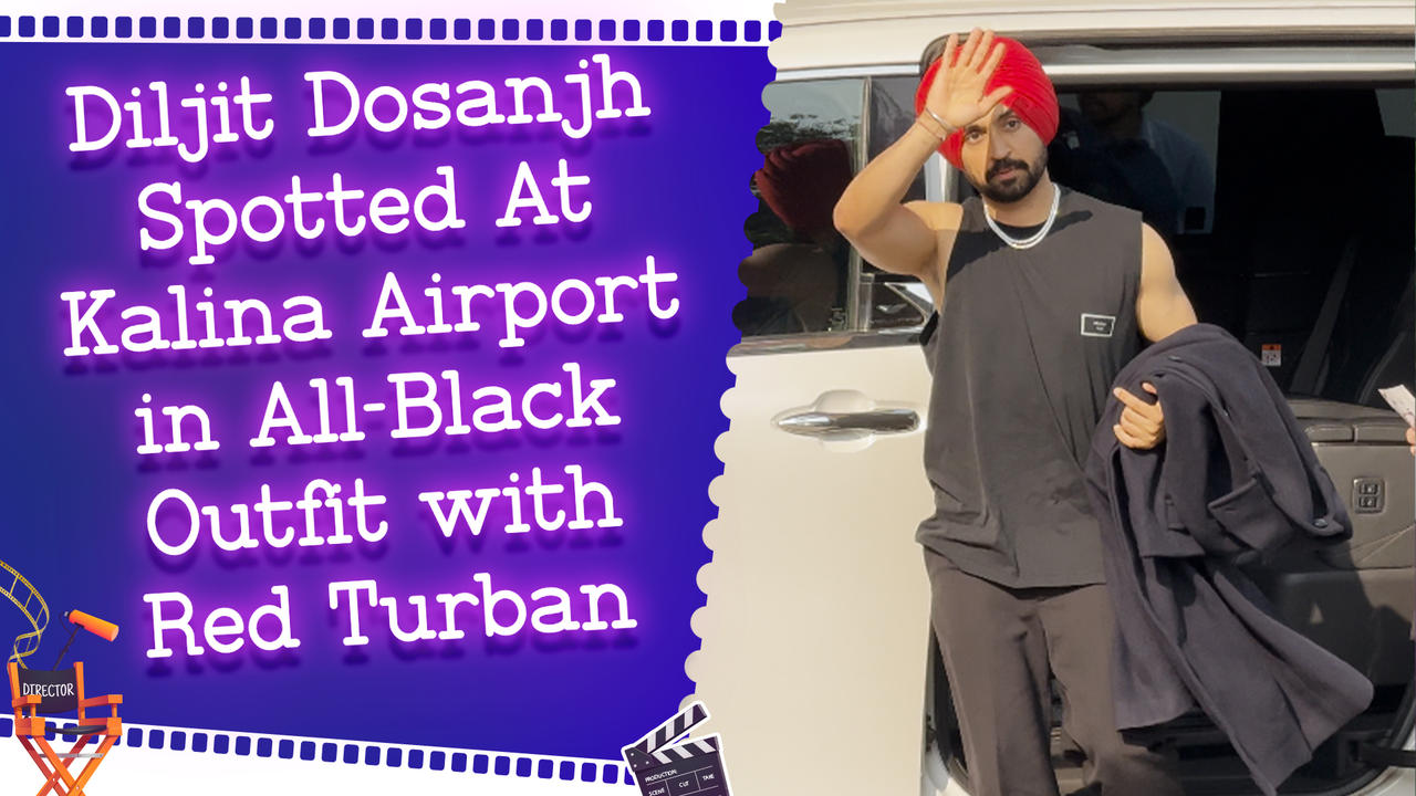 Diljit Dosanjh Spotted At Kalina Airport in All-Black Outfit with Red Turban