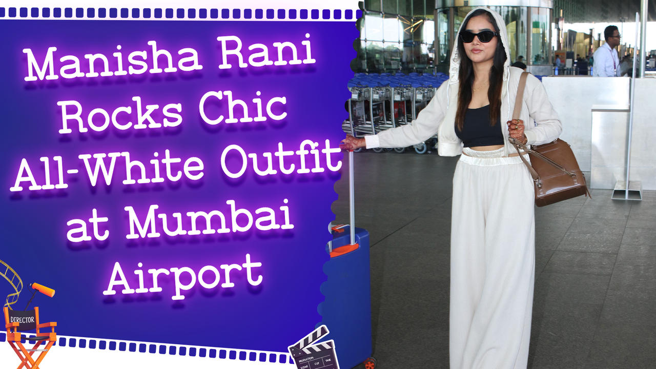 Manisha Rani Looks Elegant in White at Mumbai Airport