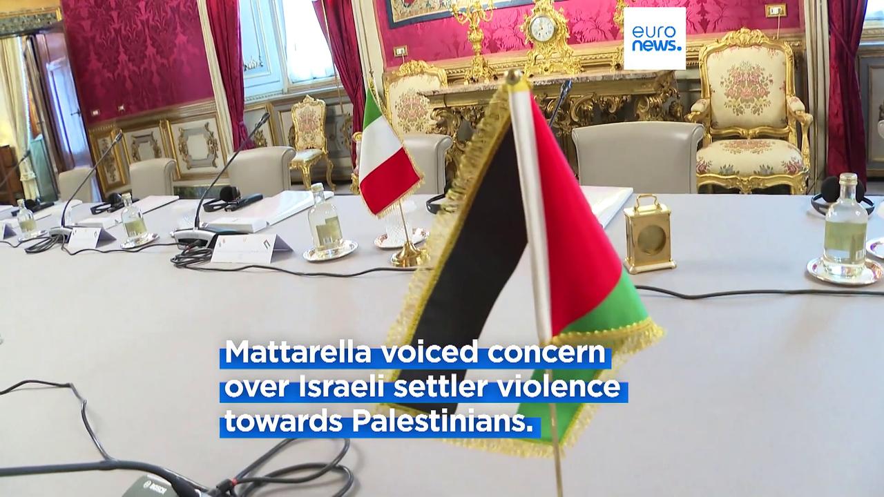 Palestinian President Abbas meets with Italian counterpart Mattarella in Rome