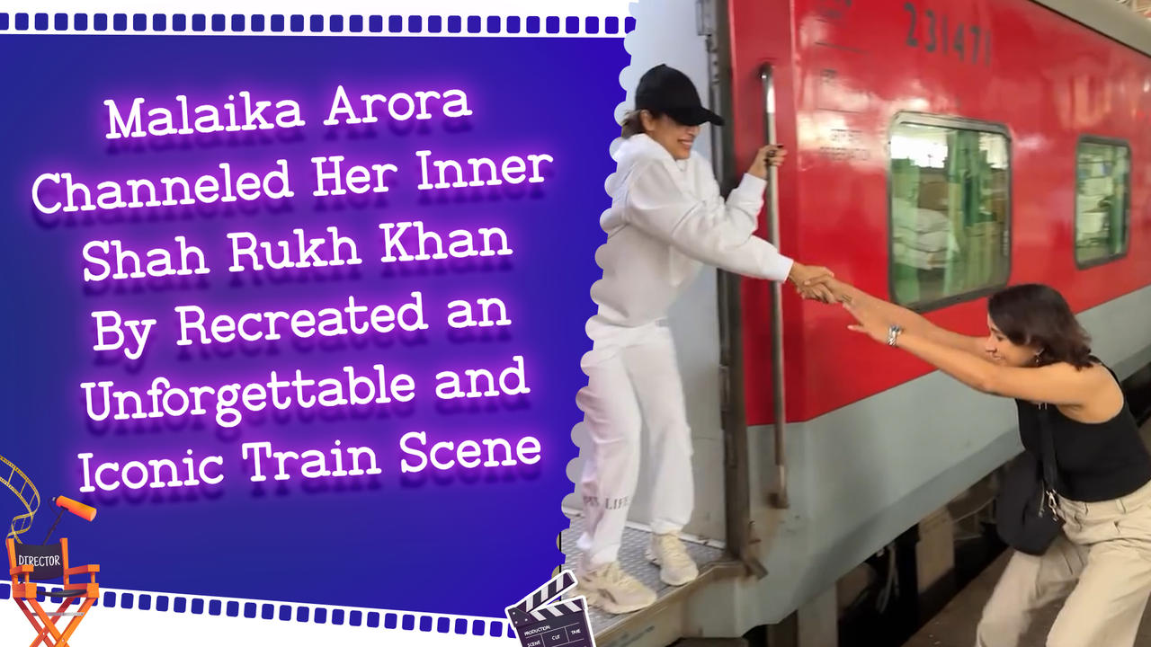 Malaika Arora recreates an iconic train scene, channeling her inner Shah Rukh Khan.