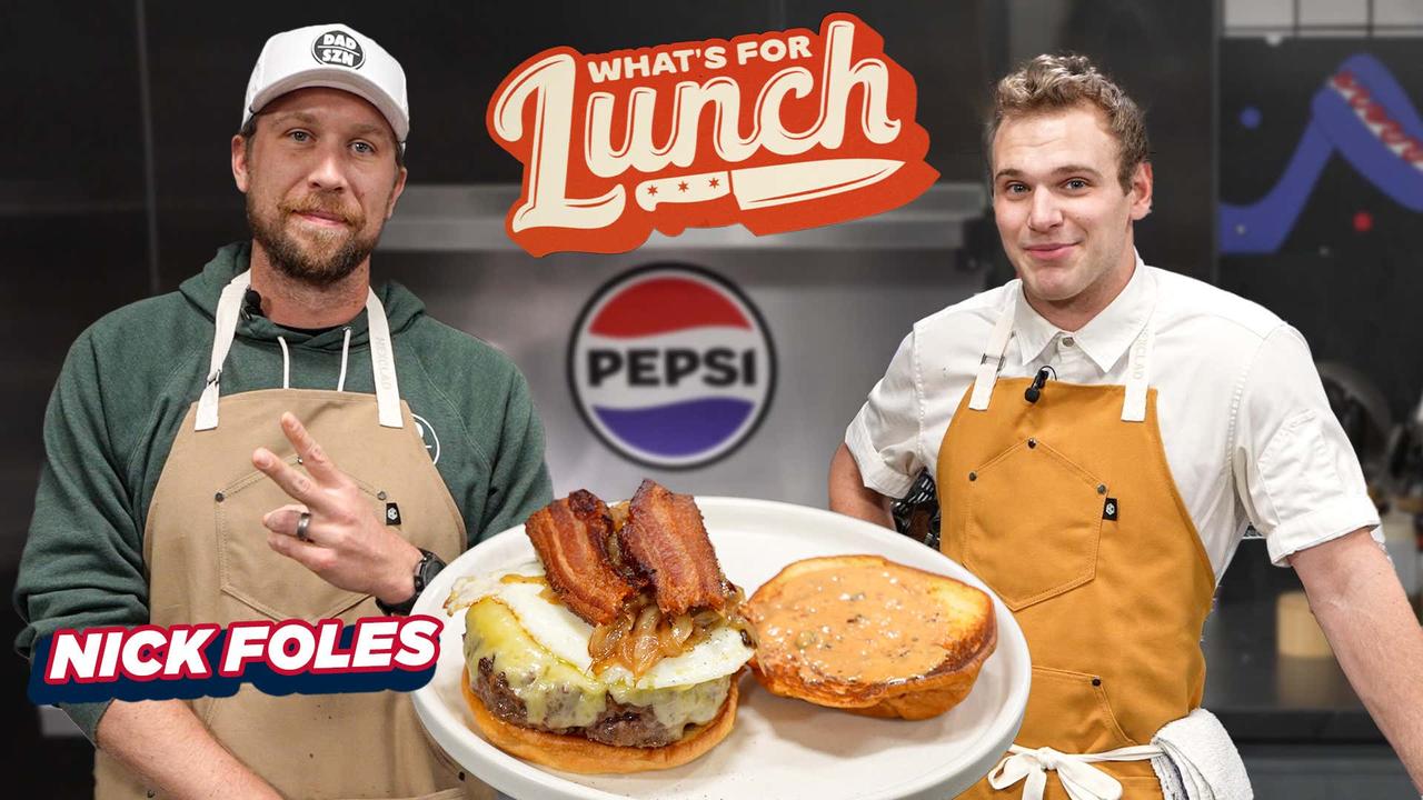 Nick Foles Makes Burgers For Andy Reid | What's For Lunch Presented By Pepsi