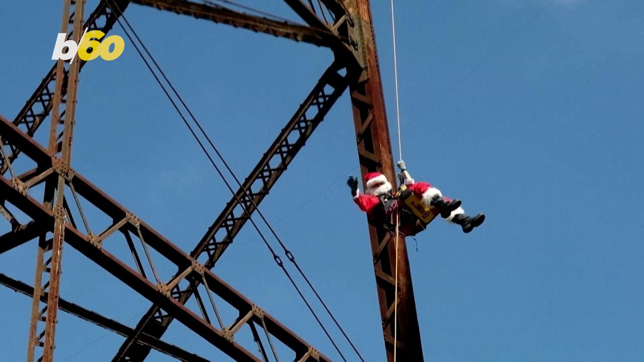 Firefighter Santa Brings Kids Joy From Above