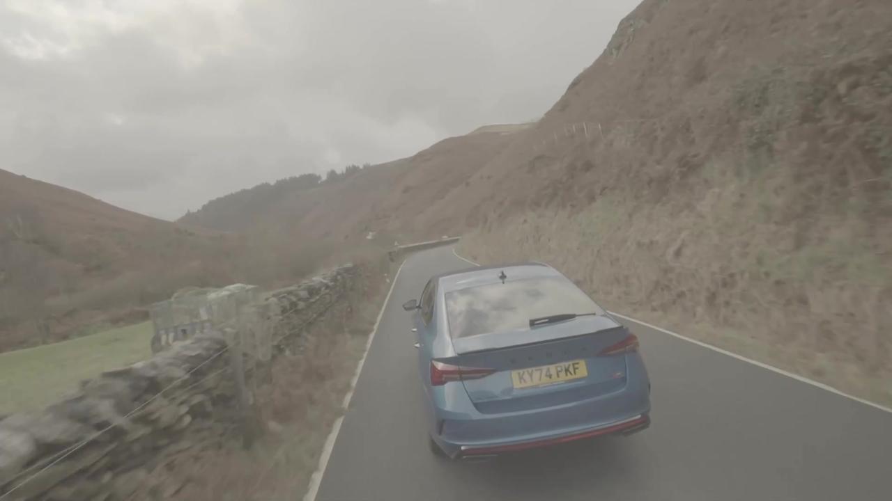 Skoda Octavia vRS in Blue Drone video