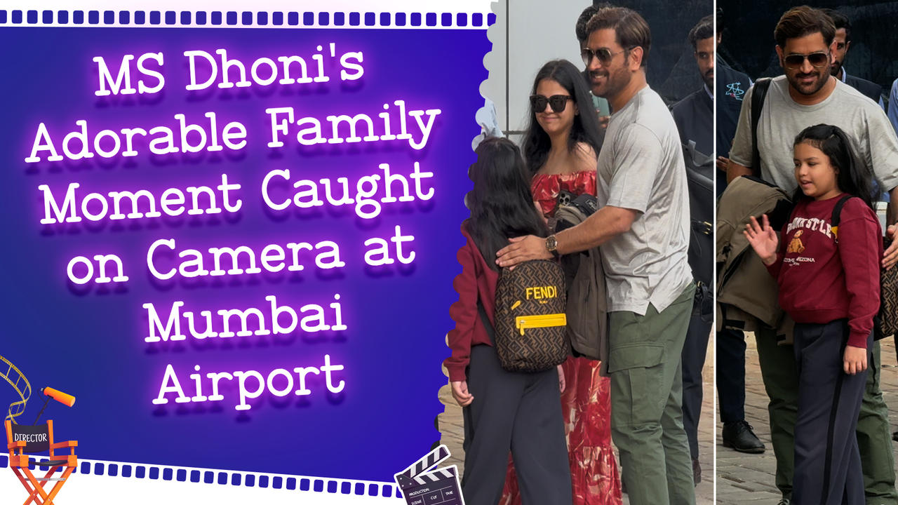 MS Dhoni Spotted with Sakshi and Ziva at Mumbai Airport