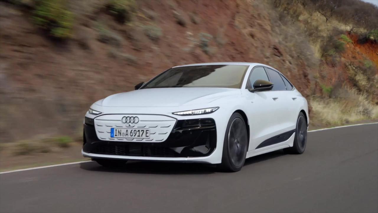 Audi A6 Sportback e-tron performance in Glacier white Driving Video