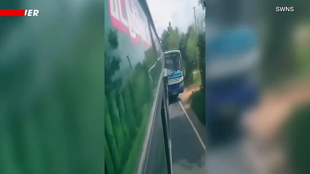 This Man Survived Getting Caught Between Two Buses