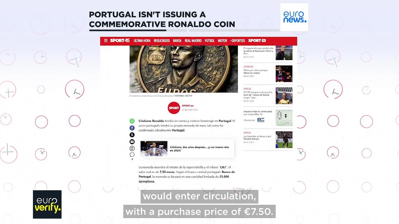 Portugal isn't issuing a commemorative Ronaldo coin