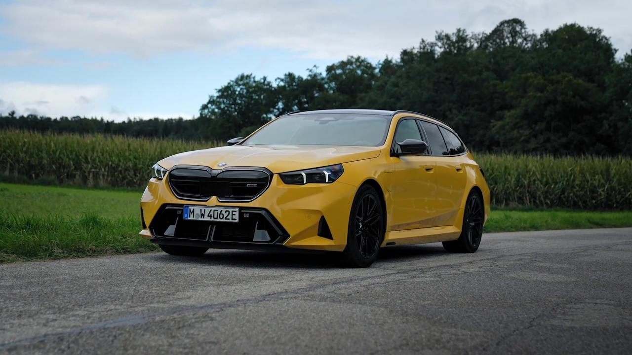 The all-new BMW M5 Touring Exterior Design in Speed Yellow