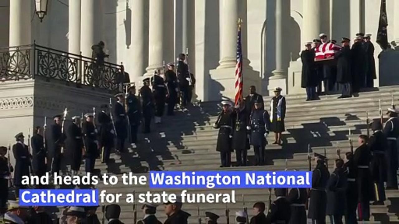 Former US President Jimmy Carter's casket leaves Capitol