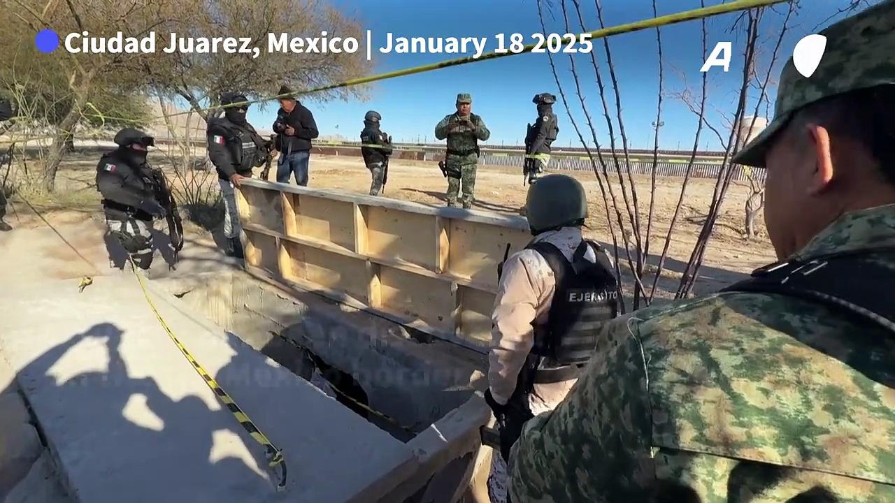 Images inside tunnel discovered under Mexico-US border