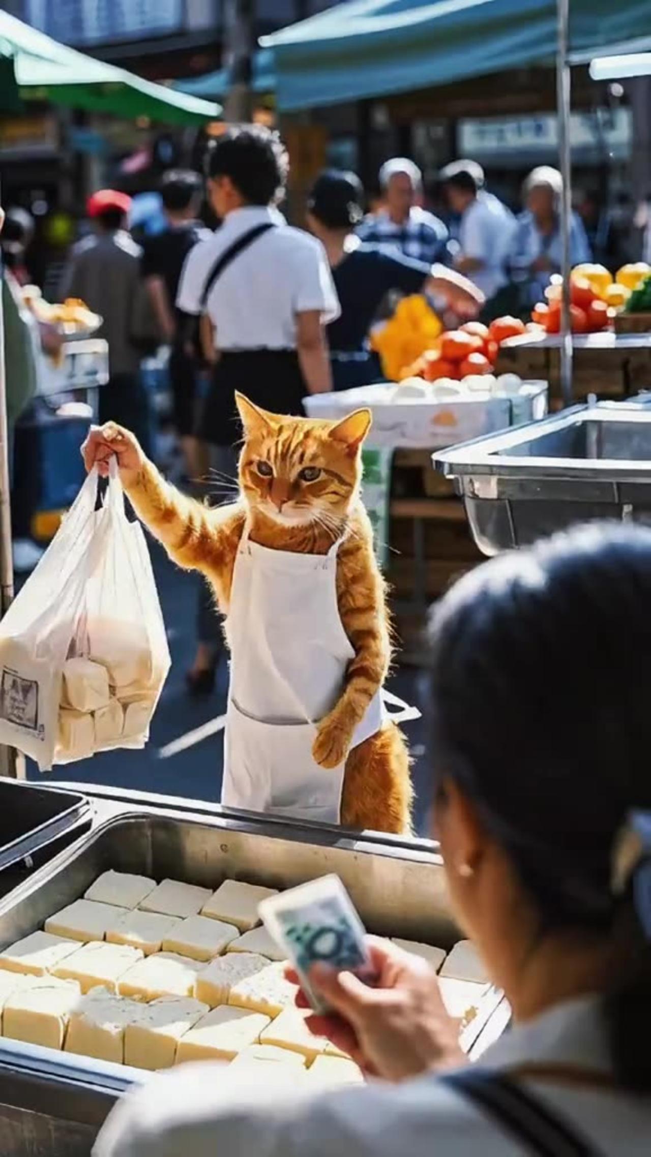 "The Shopping Cat: An Adventure in the Vegetable Market"