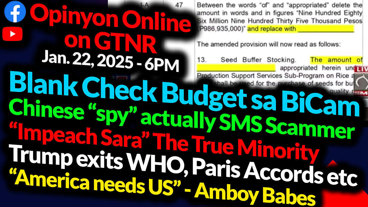 Blank Check Budget | Chinese "spy" SMS scammer | Trump exits WHO etc | GTNR Ka Mentong and Ka Ado