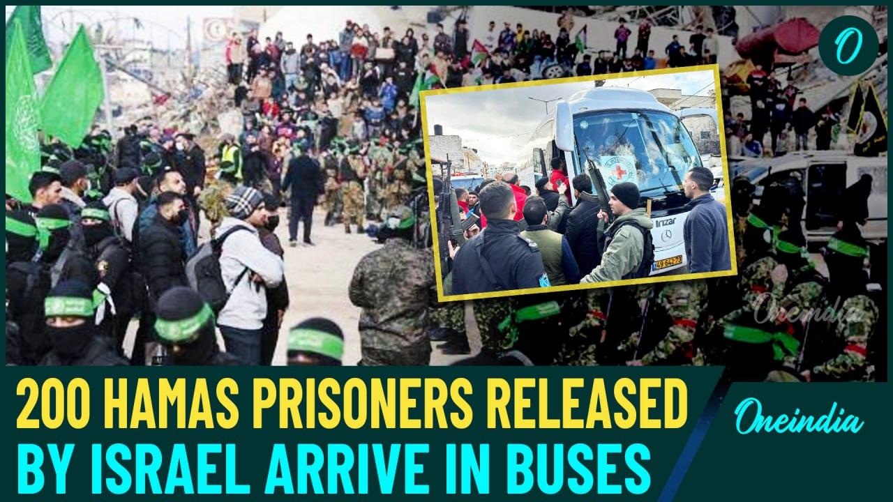 BREAKING | 200 Hamas Prisoners Freed By Israel, Display Victory Sign From Buses | Watch