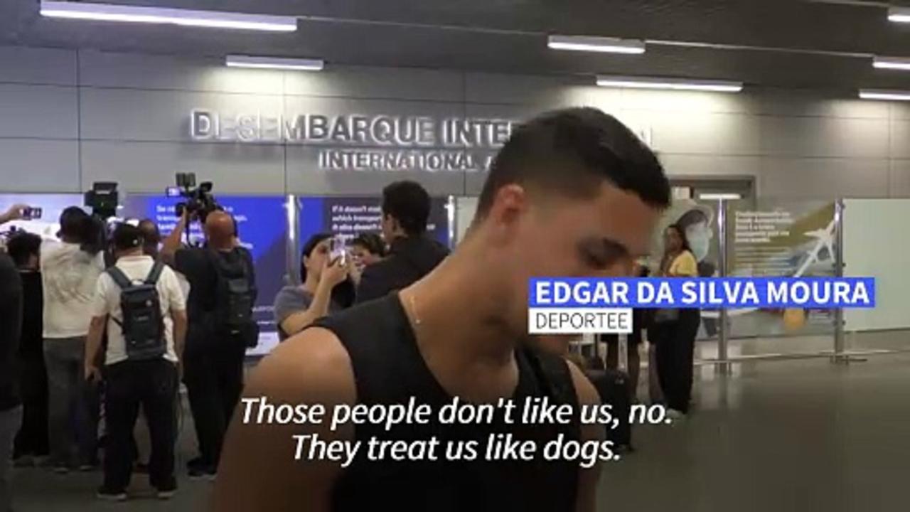 Immigrants deported from US arrive in Brazil by plane