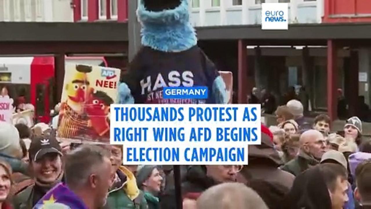 Thousands protest in Germany against the far-right as AfD party begins election campaign