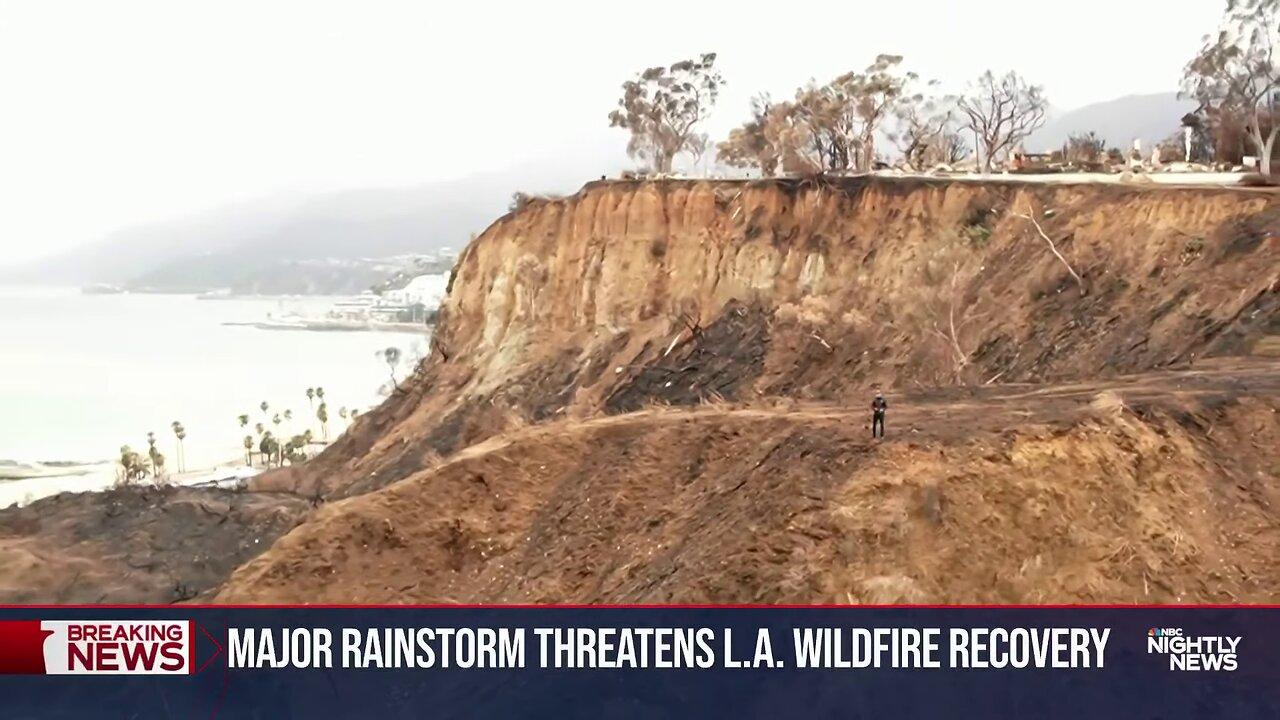 Rain storm batters L.A., threatening mudslides as residents return after wildfires