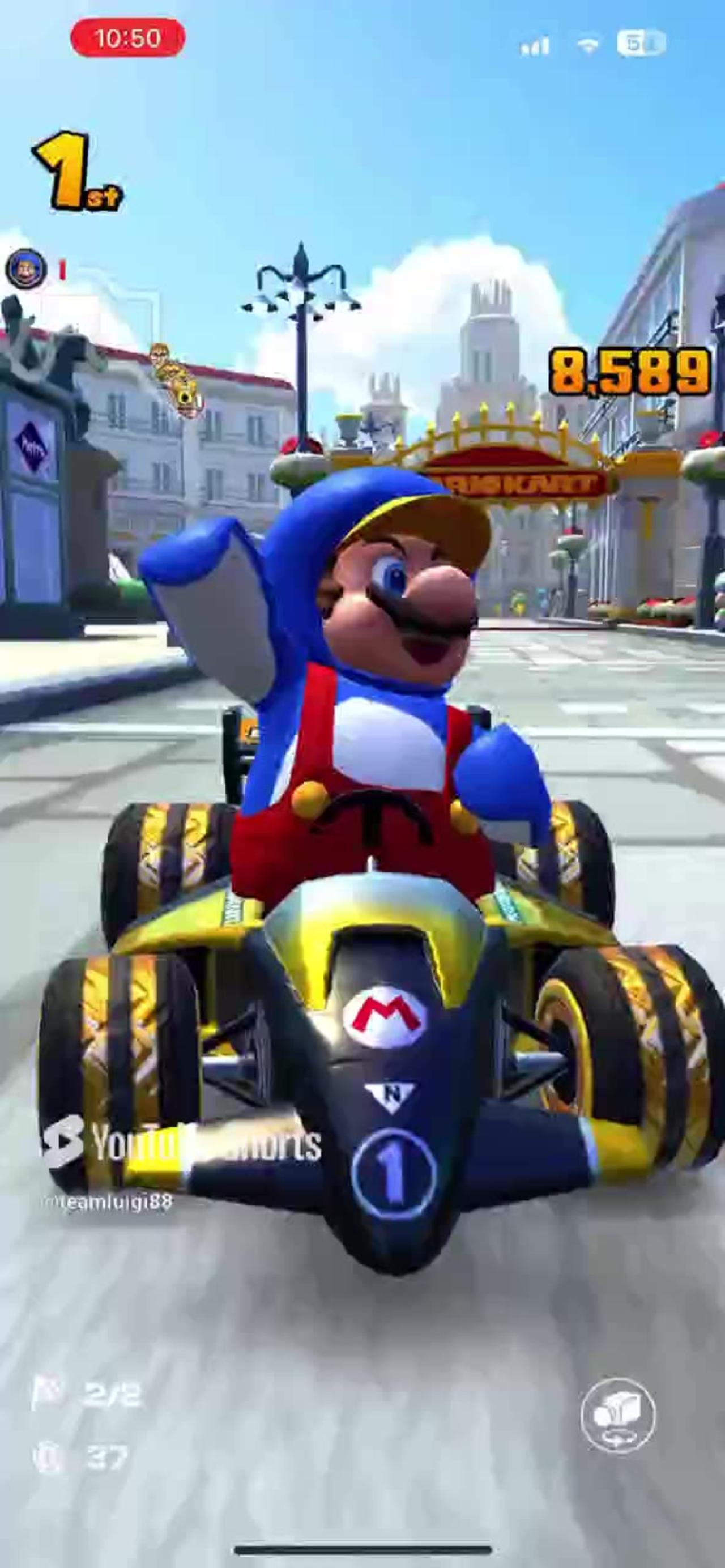 Mario Kart Tour - Black B Dasher Mk. 2 Gameplay (5th Anniversary Tour Purchasable Kart)