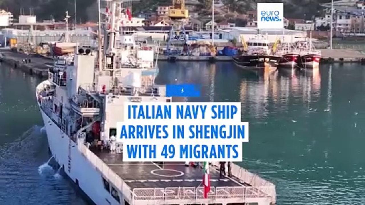 Ship with 49 migrants on board arrives in Albania from Italy