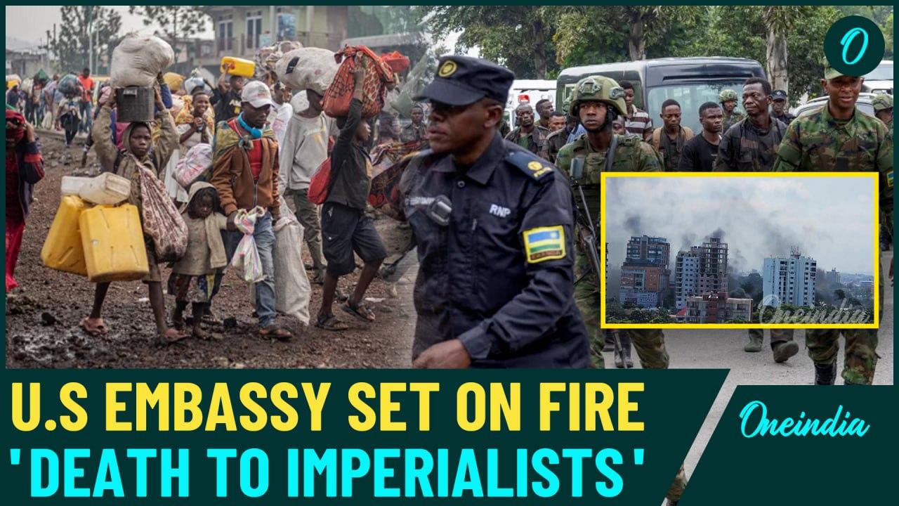 Breaking: U.S Embassy Burnt To Ashes: Armed Protesters' Uncontrolled Violence On Streets of DR Congo