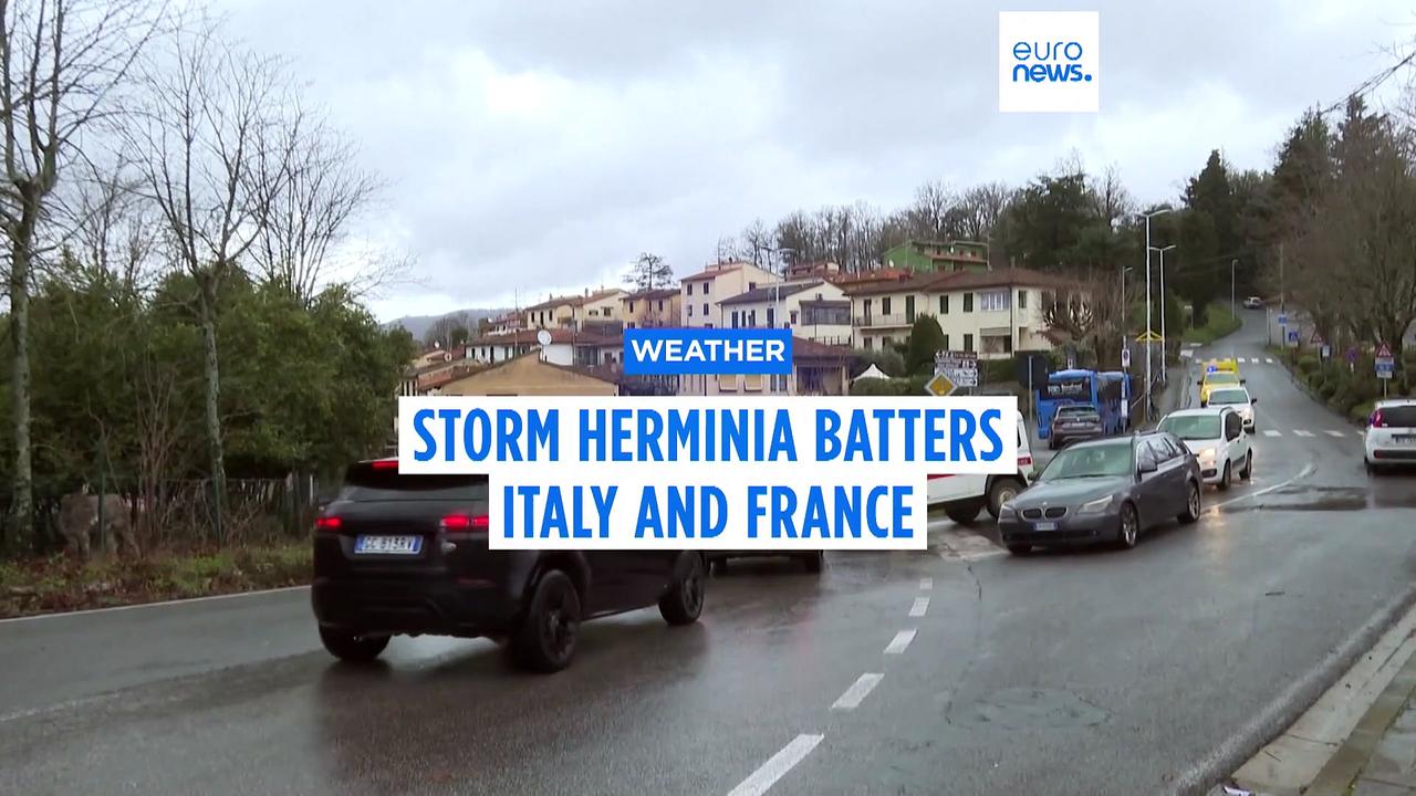 Storm Herminia brings strong winds and heavy rain to Italy and France