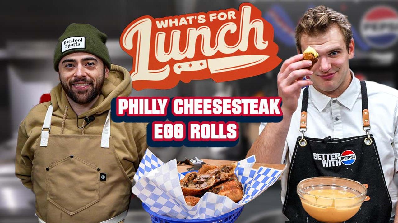 Making Philly Cheesesteak Egg Rolls For The Big Game | What's For Lunch Presented By Pepsi