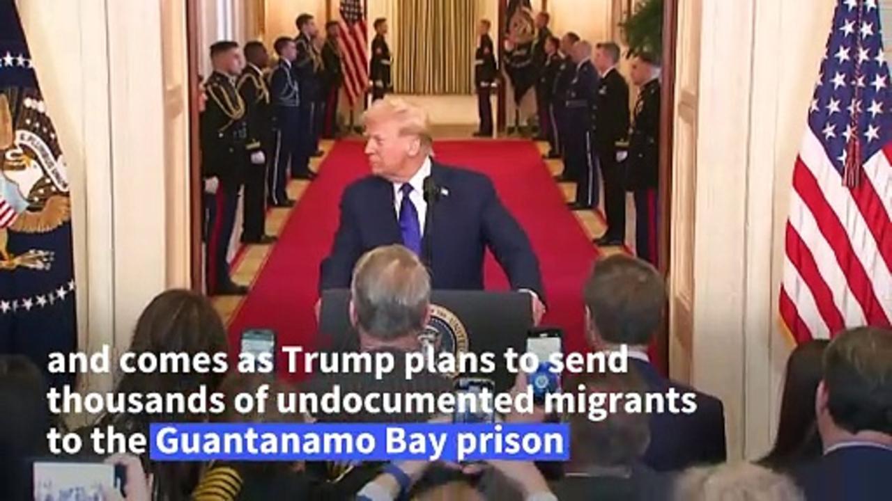 Trump unveils plan to detain 30,000 migrants at Guantanamo