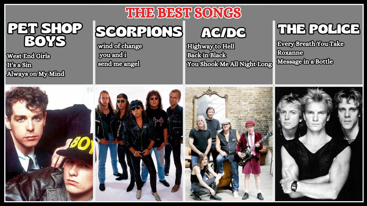 THE BEST SONGS - Golden Oldies Greatest Hits# PET SHOP BOYS, SCORPIONS, AC/DC AND THE POLICE