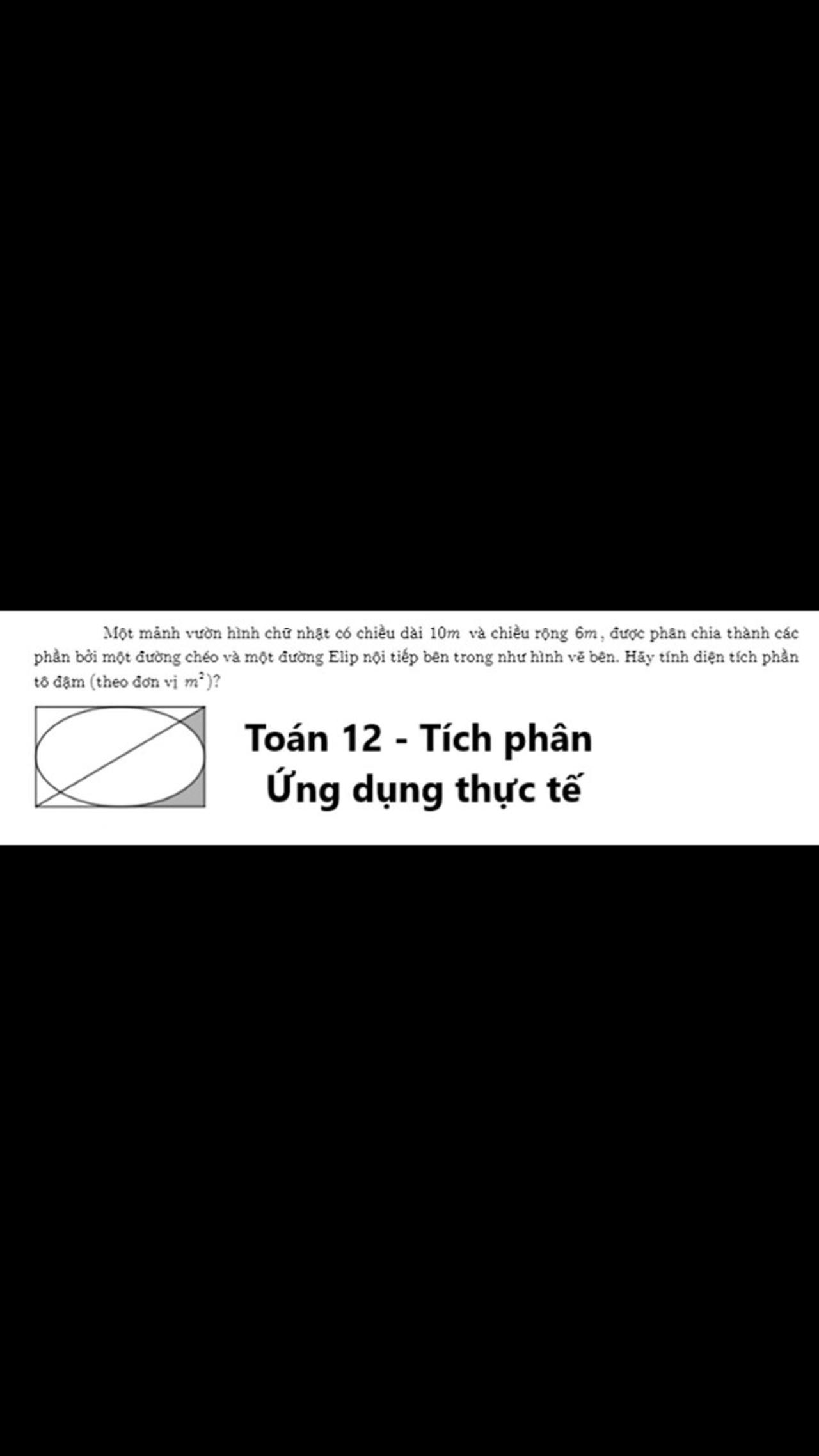 Toán 12: Một mảnh vườn hình chữ nhật có chiều dài 10m và chiều rộng 6m, được phân chia thành các