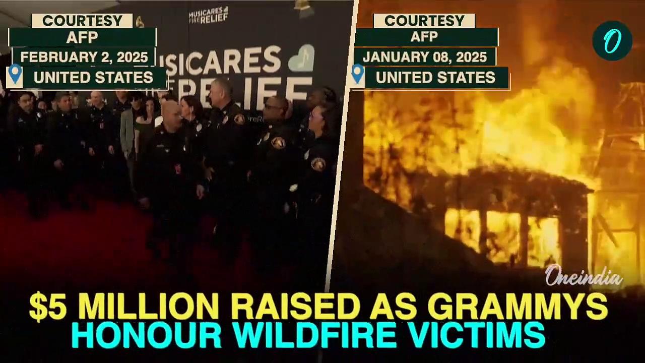 Los Angeles Firefighters Honoured at Grammys 2025,  Millions Raised for Wildfire Victims’ Relief