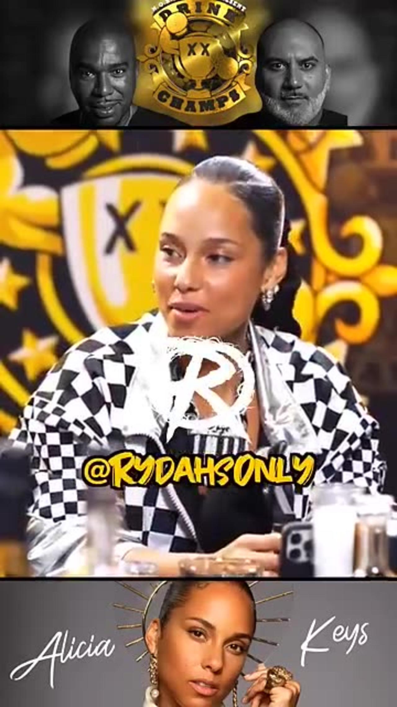 Nore asks Alicia Keys the wrong questions on Drink Champs Quick Time with Slime _ Rydahs Only