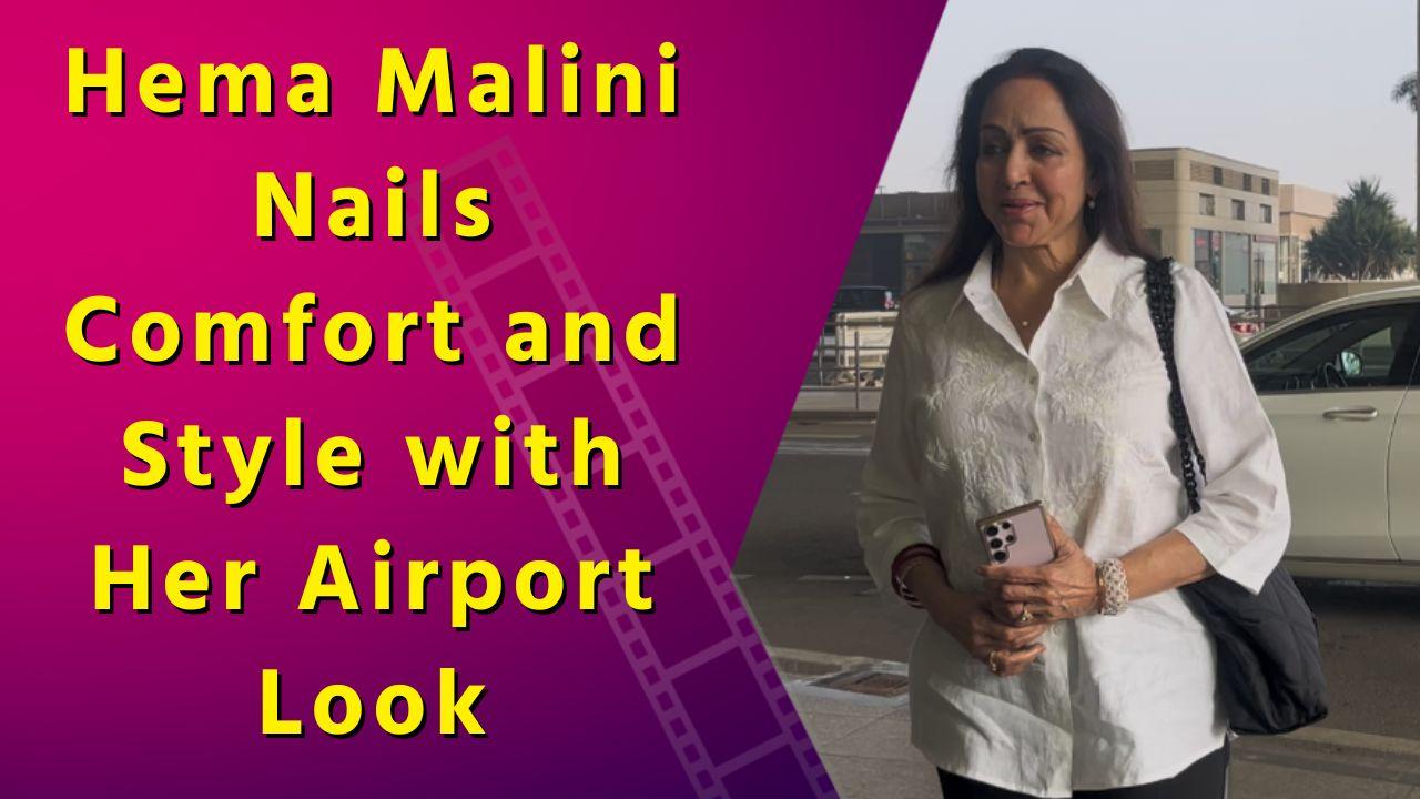 Hema Malini's Effortless Chic Look at Mumbai Airport Steals the Spotlight