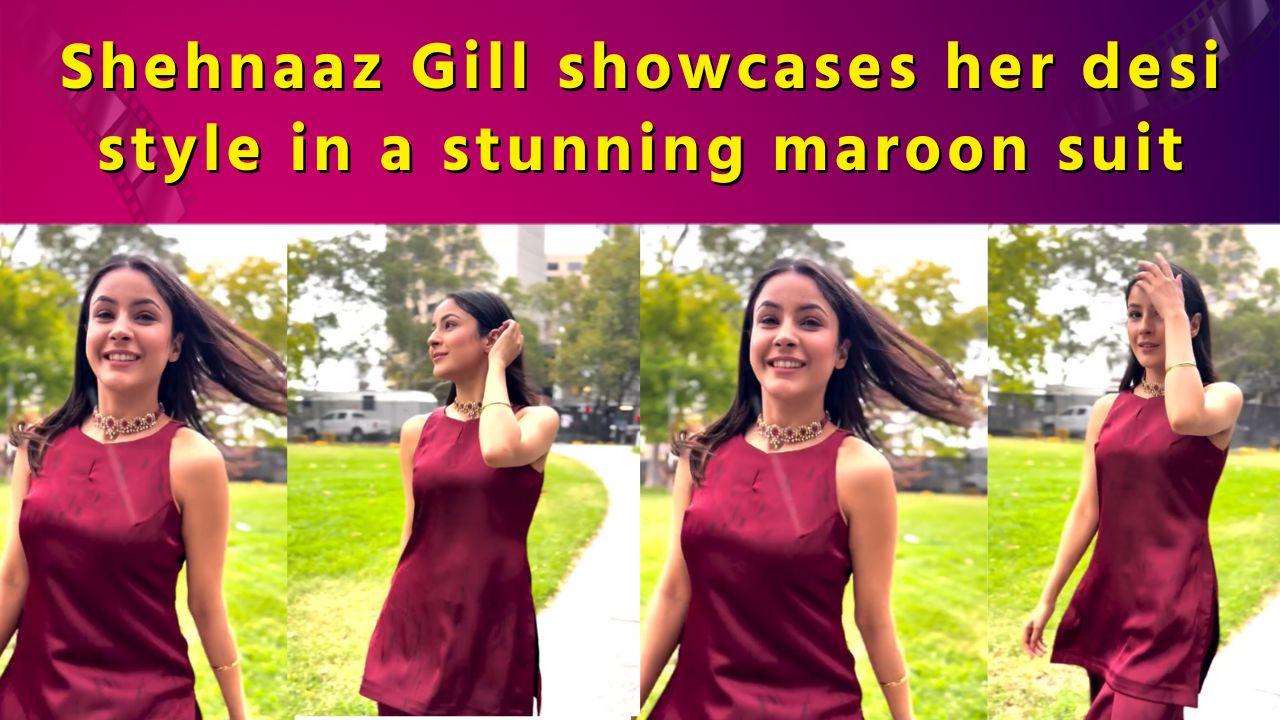 Shehnaaz Gill goes full desi in suit as she captures Melbourne’s rainy vibes