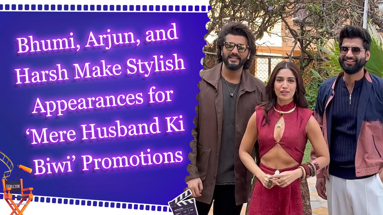 Arjun Kapoor, Bhumi Pednekar, and Harsh Gujral Shine at Mere Husband Ki Biwi Promotion