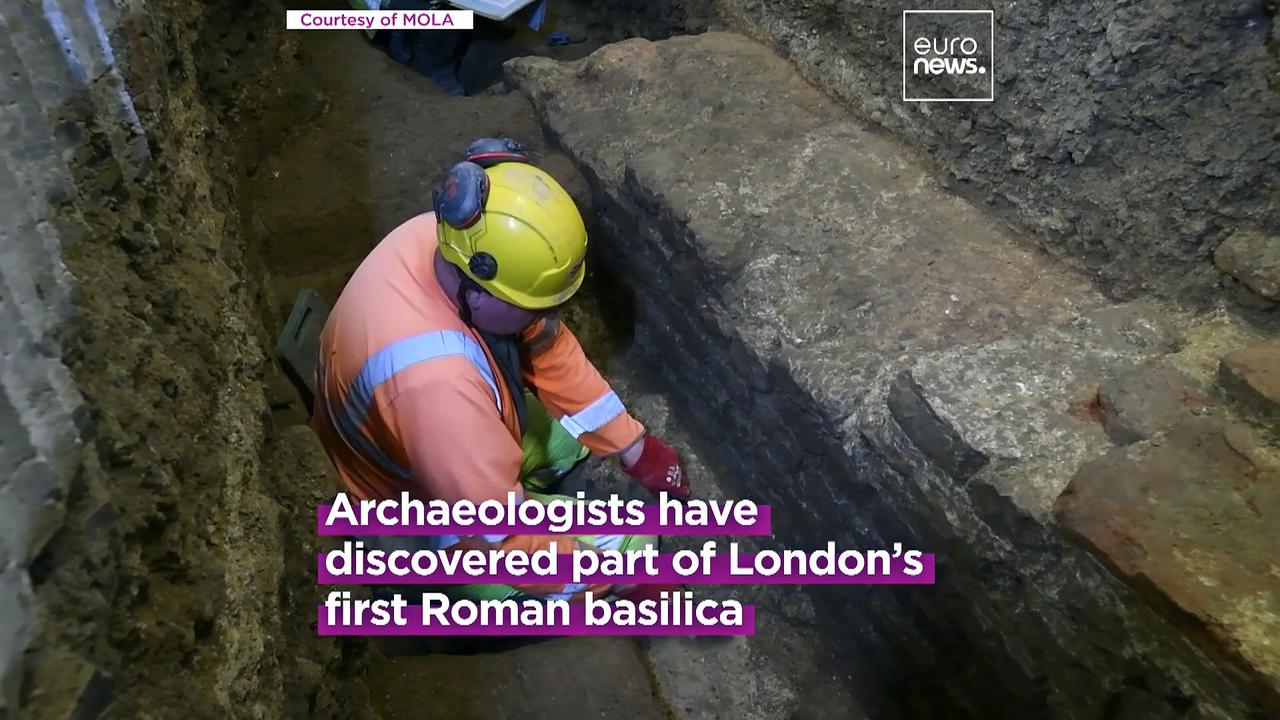 Archaeologists uncover extraodinary 2,000-year-old Roman basilica beneath London office