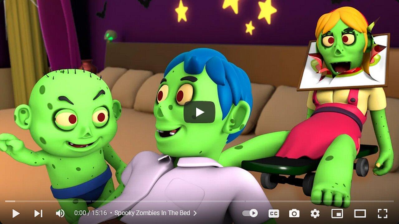 Spooky Zombies Sleeping In The Bed + Halloween Songs For Kids hooplakidz